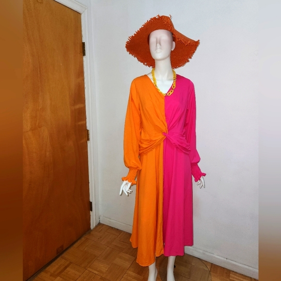 🧡🩷COLOR BLOCK DRESS🧡🩷 - Picture 1 of 4